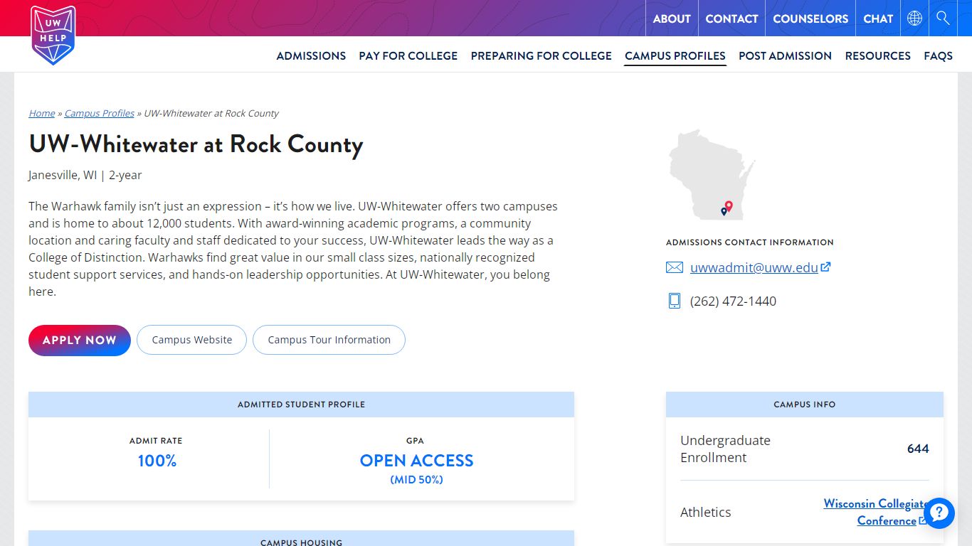 UW-Whitewater at Rock County | UW HELP